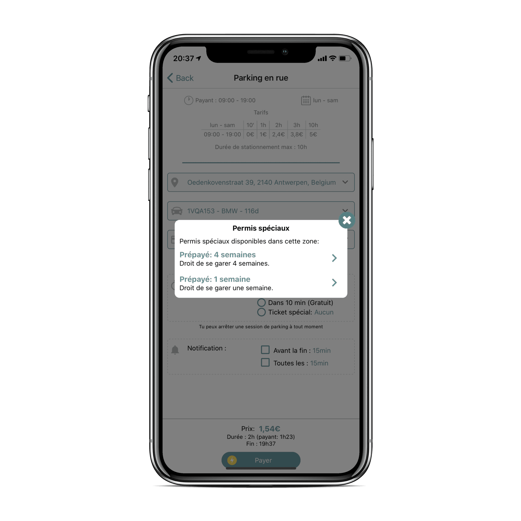 Comment acheter un ticket de stationnement d'1 ou 4 semaines à Anvers via Seety