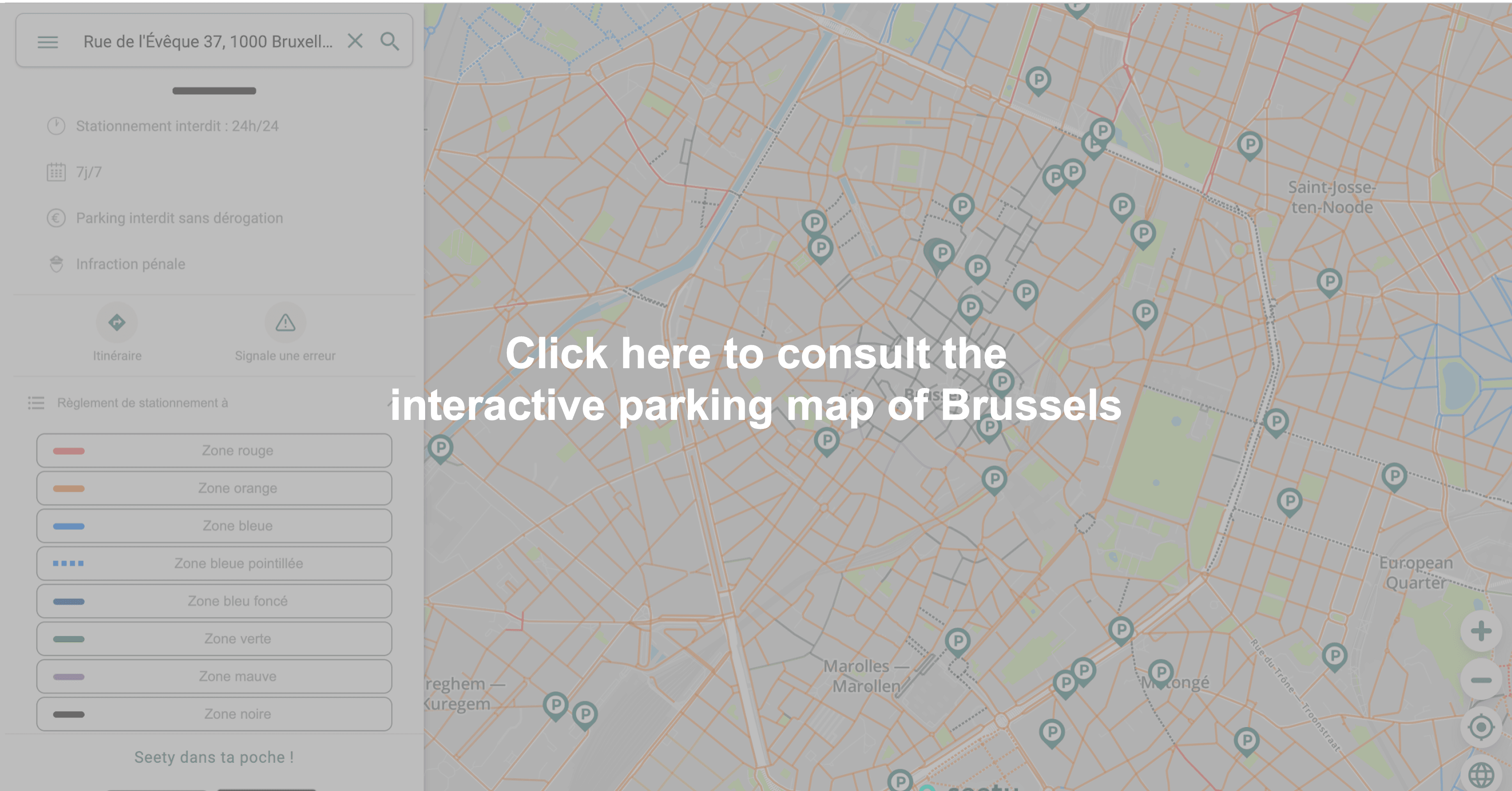 Interactive parking map of Brussels