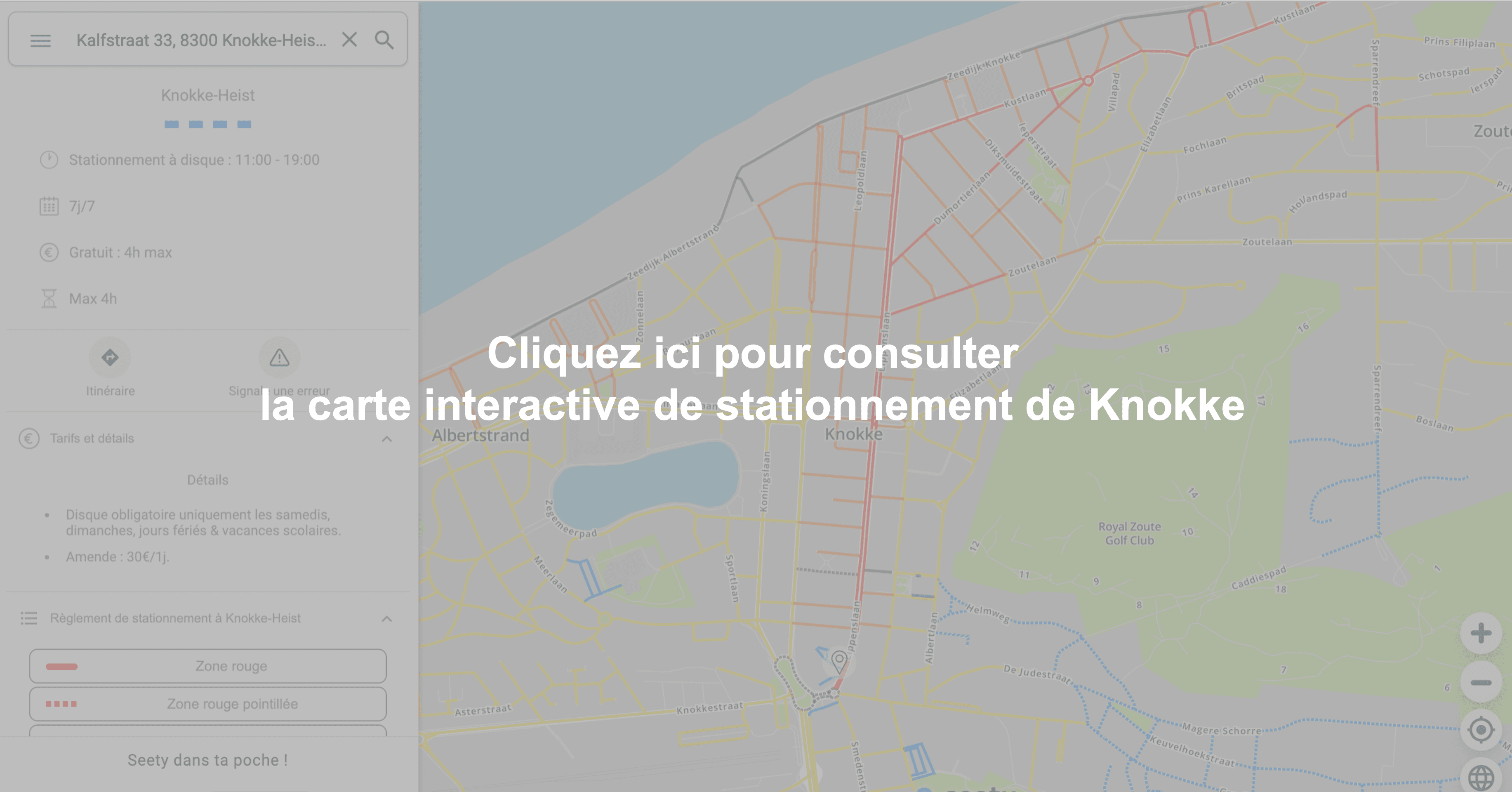 Carte interactive de stationnement à Knokke