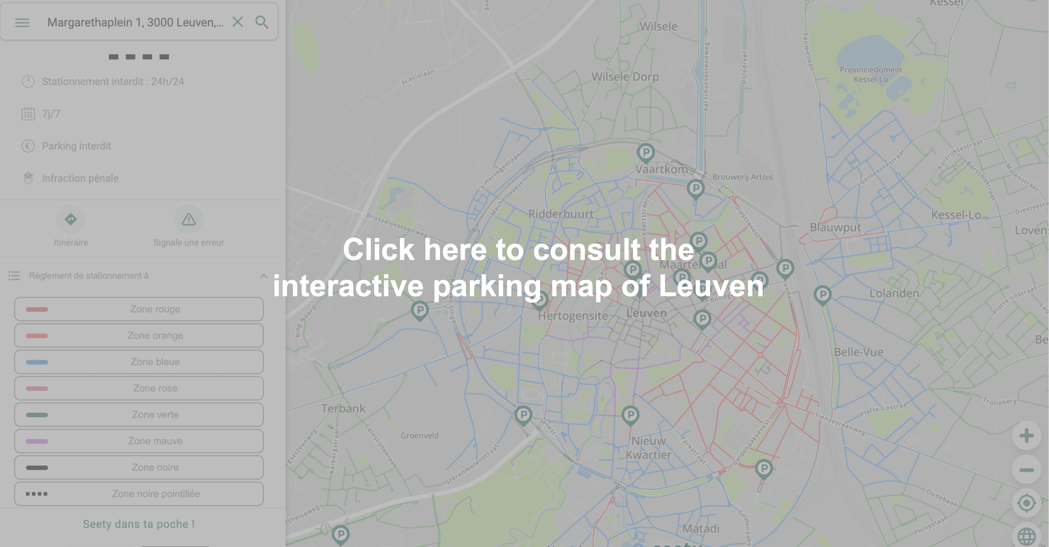 Interactive parking map of Leuven